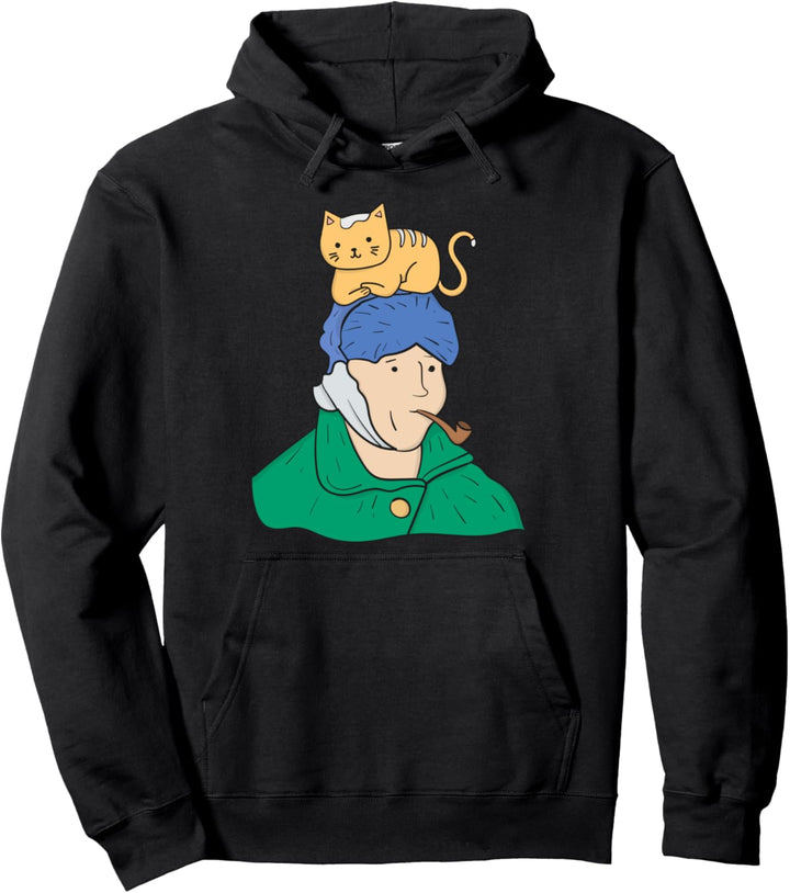 Komisch Katze Malerei Kunst Parodie Selbstporträt Ohr Pullover Hoodie