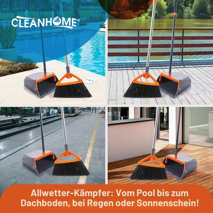Kehrschaufel und Besen-Sets, 2-in-1, verbesserte grosse Kapazität, Kehrschaufel mit Kammzähnen, idea