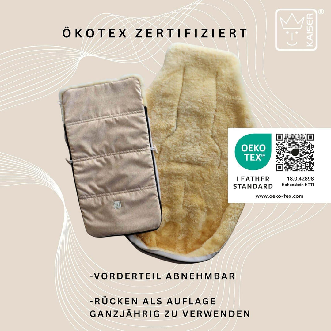 Kaiser Dublas 2.0 Lammfell-Fusssack für Kinderwagen, 95 x 45 cm, Wasserabweisend (ginger), ginger