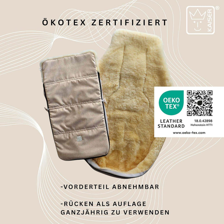 Kaiser Dublas 2.0 Lammfell-Fusssack für Kinderwagen, 95 x 45 cm, Wasserabweisend (ginger), ginger