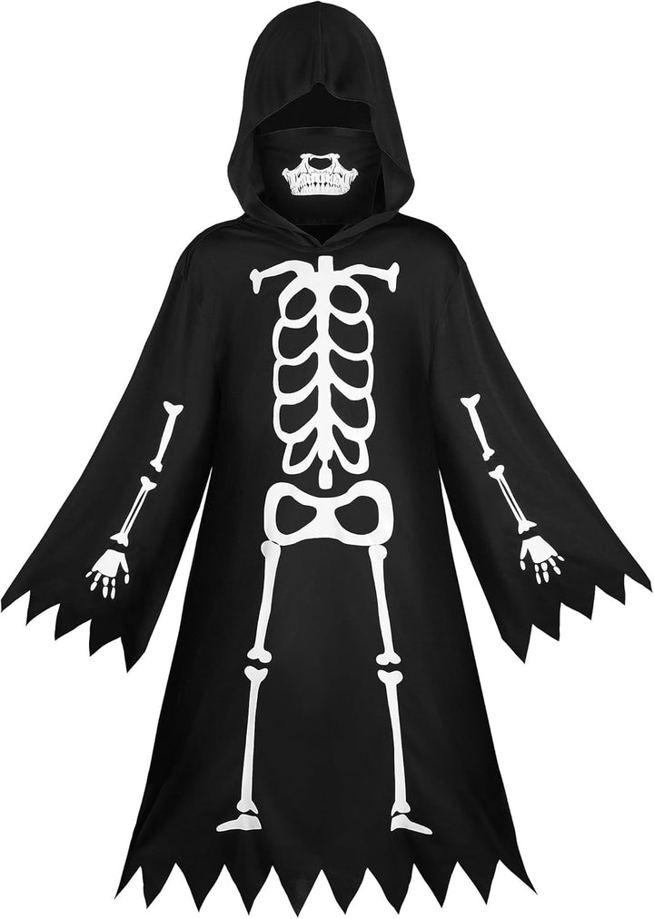 ReliBeauty Skelett Kostüm Kinder Jungen Mädchen Leuchtend Halloween