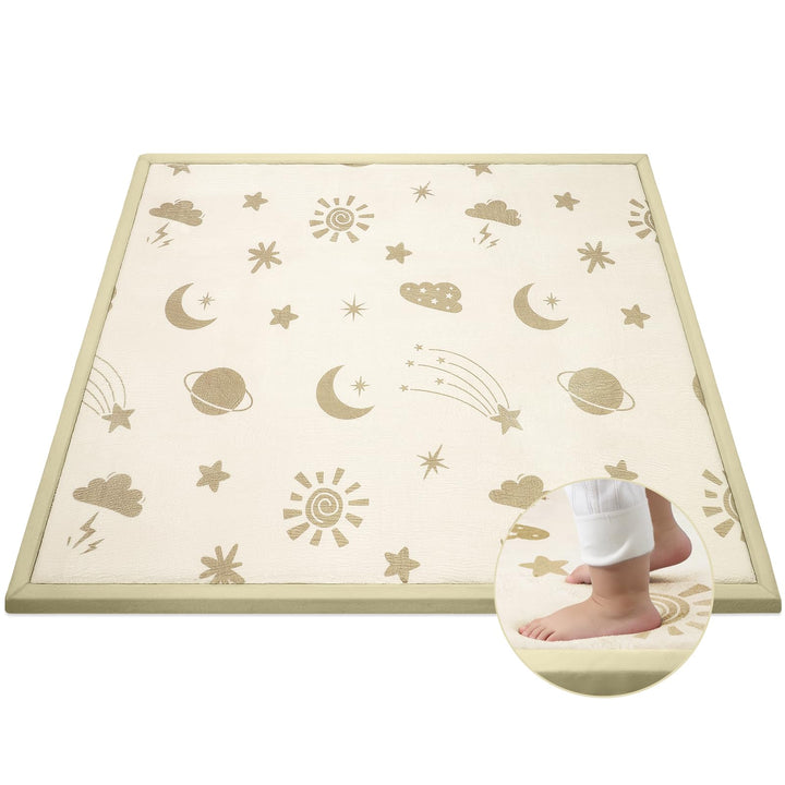 Teppich Krabbelmatte Baby 150x180x3cm, Spielmatte Krabbeldecke Turnmatte Spielteppich für Baby Kinde