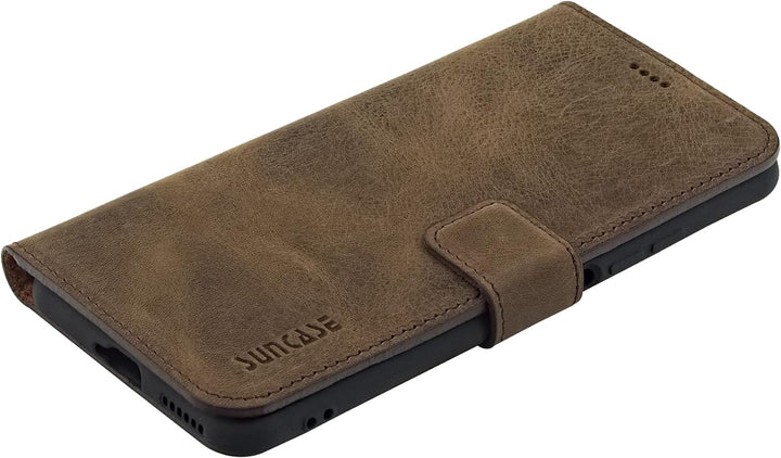 Suncase Book-Style Hülle kompatibel mit Xiaomi Mi 11 Lite 5G Leder Tasche (Slim-Fit) Lederhülle Hand