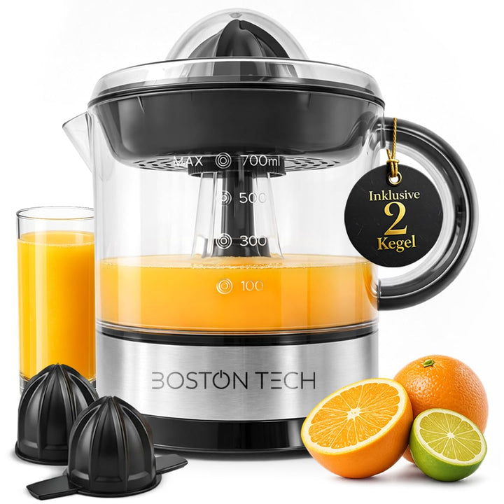 MasterJuicer: Saftpresse Elektrisch | 700 ml, Bidirektionale Rotation, 40W | 2 Kegel, BPA-frei, Trop