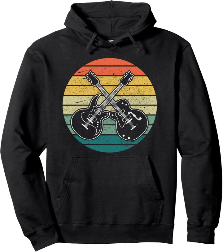 Vintage E-Gitarre Geschenk Retro Rock Musik Gitarrist Pullover Hoodie