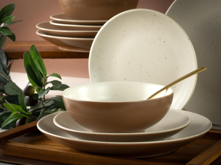 CREATABLE 33071, Serie SAND DUNES, Geschirrset, Kombiservice 16 teilig, Mehrfarbig, Kombiservice 16