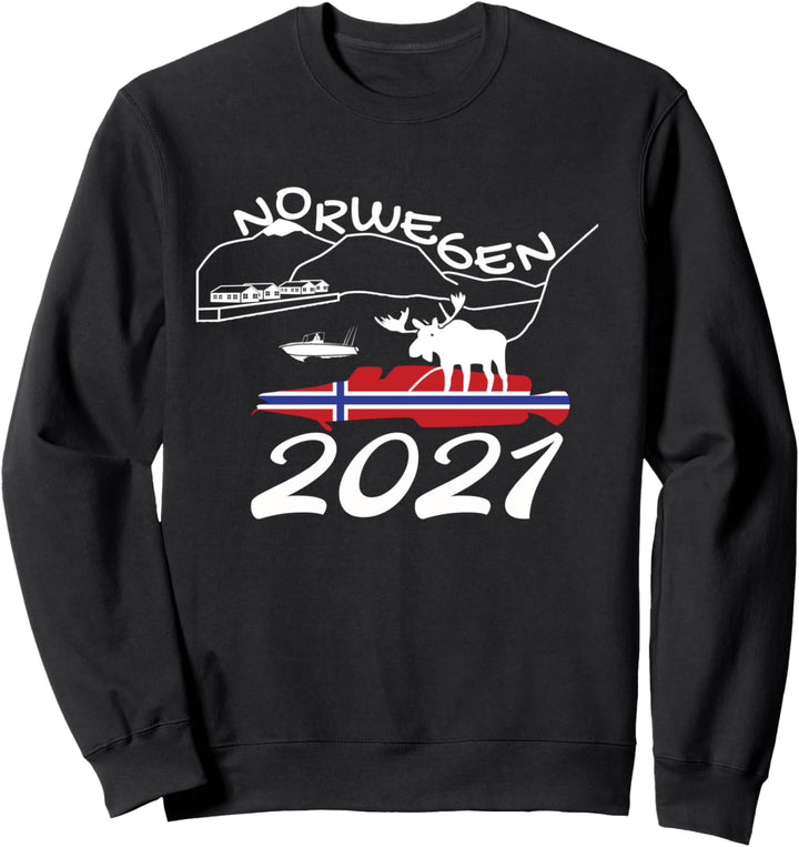 Norwegen 2021 - Leng Geschenk für Angler I Meer Elch Tour Sweatshirt