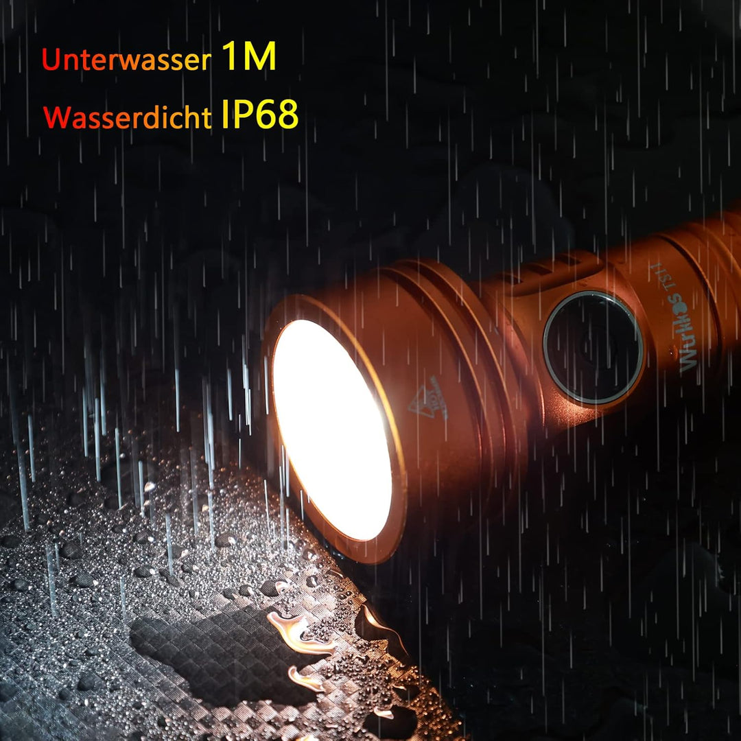 Wurkkos TS11 Mini Taschenlampe LED, 2000 Lumen Klein Taschenlampen SFT40 Led mit RGB Auxiliary,Max T
