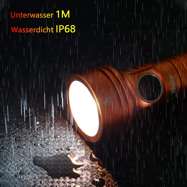 Wurkkos TS11 Mini Taschenlampe LED, 2000 Lumen Klein Taschenlampen SFT40 Led mit RGB Auxiliary,Max T