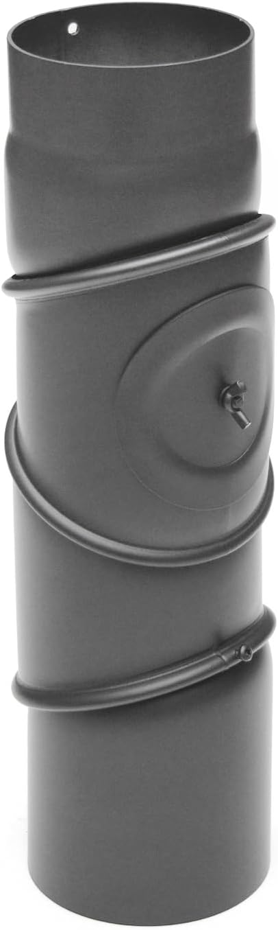 raik Rauchrohrbogen/Ofenrohrbogen Multibogen mit Tür 4-teilig 0-90° drehbar 120 mm Durchmesser 2 mm