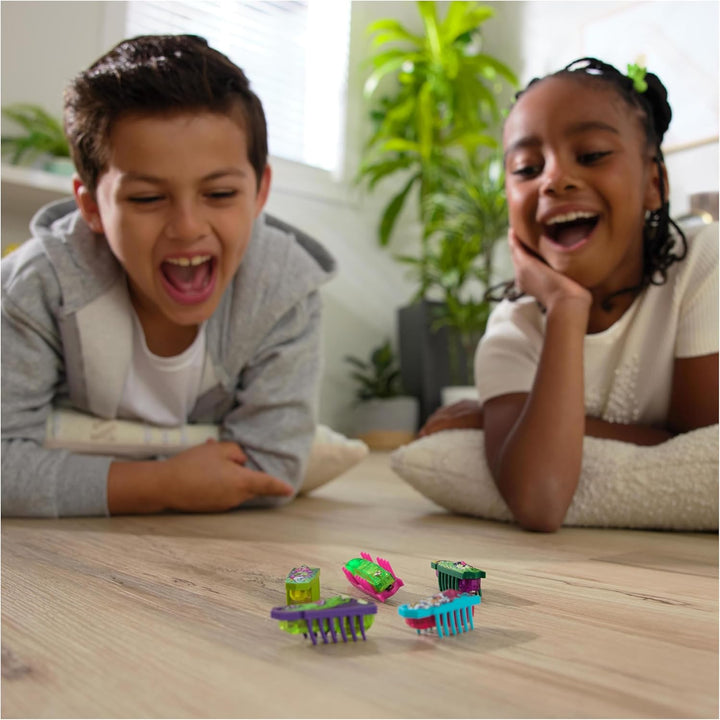 HEX BOTS Nano 5 Pack, 4 Nano Bots mit Bonus Flash Nano, sensorisches Spielzeug für Kinder & Katzen m