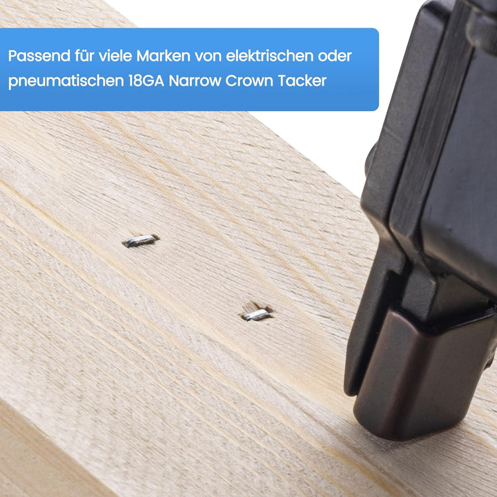 meite 18 Gauge Klammern/5,7 mm, 5 Grössen (16 mm, 19 mm, 25 mm, 32 mm, 38 mm je 480 Stück), Typ 90/1