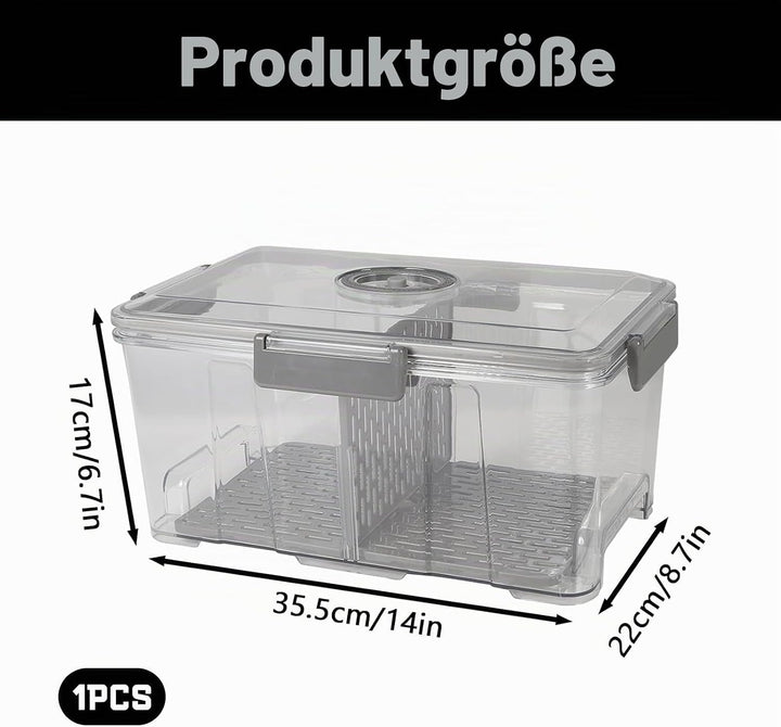 Vakuum Brotkasten gross 35cm – luftdichte Brotbox mit Pumpe &amp; Zeitaufzeichnung | Frischhaltedose für