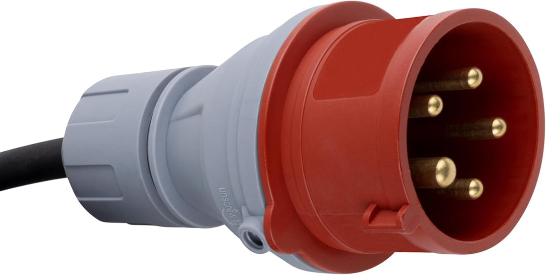 REV CEE Verlängerung – Verlängerungskabel aussen IP44 – Starkstromkabel 10m, 11000W, 400V – schwarz