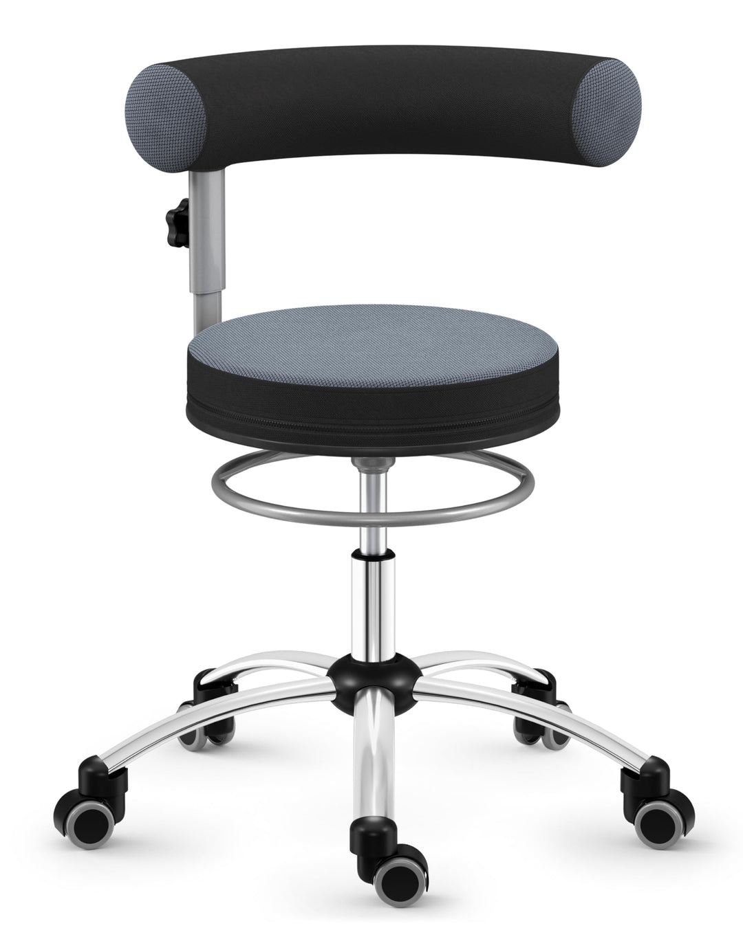 Sanus Gesundheitsstuhl mit höhenverstellbarer Lehne, Sitzhöhe standard (42-51 cm), Stoffbezug, grau/