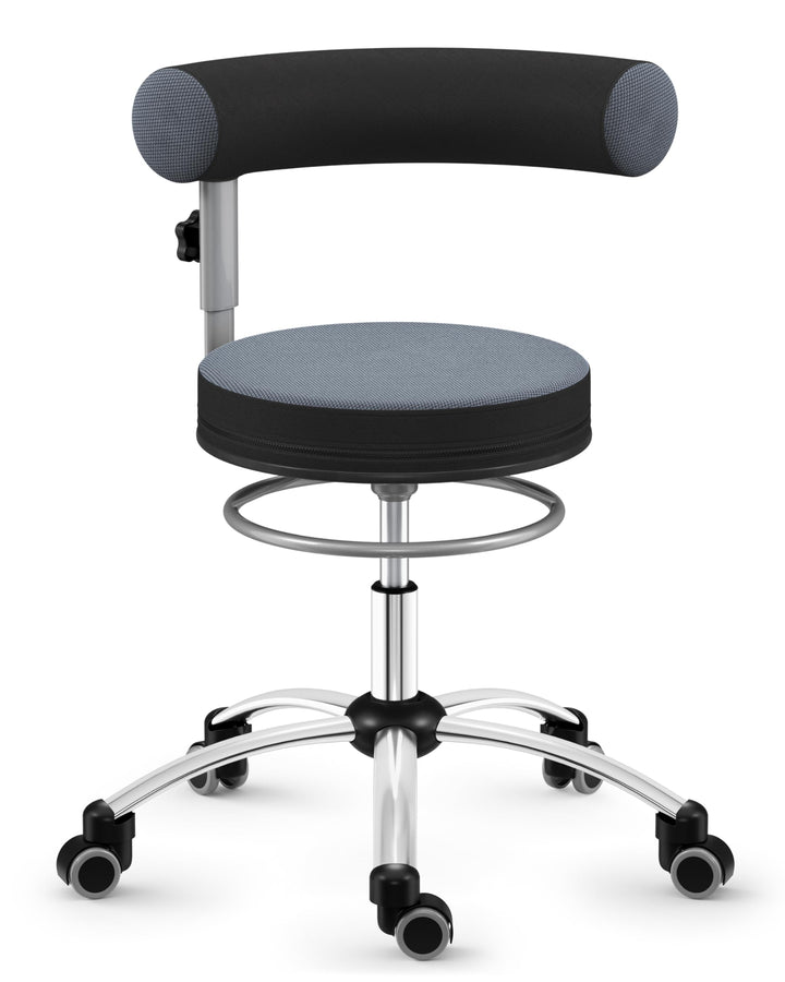 Sanus Gesundheitsstuhl mit höhenverstellbarer Lehne, Sitzhöhe standard (42-51 cm), Stoffbezug, grau/