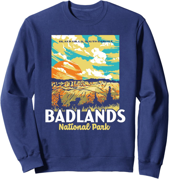 Retro Badlands National Park South Dakota WPA Style Vintage Sweatshirt