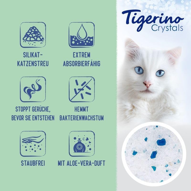 Tigerino Crystals Katzenstreu Super Pack 30L | Silikatstreu | staubfrei | extrem absorbierfähig und