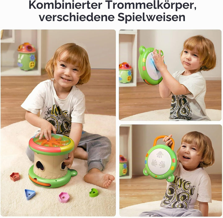 TUMAMA Baby Musical Elektronisches Spielzeug,Baby Musik Trommel Musikinstrumente sensorisches Spielz