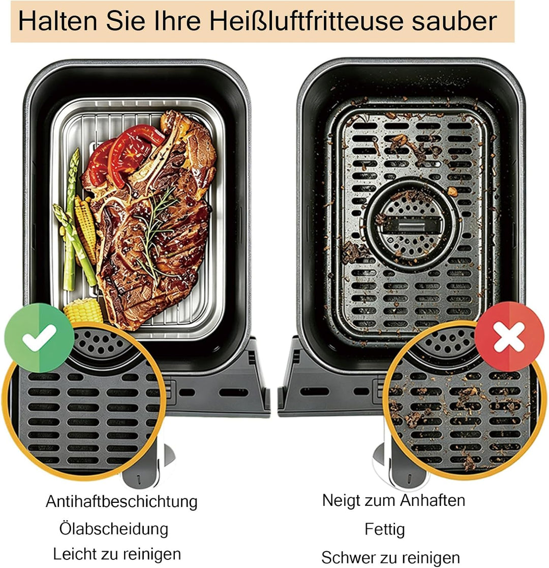 Airfryer Zubehör 2 Stück Heissluftfritteuse Zubehör passend für Ninja Dual Zone AF400EU AF451EU AF50