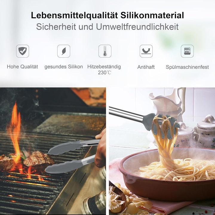 Herogo Küchenhelfer Set, 25 Stück Silikon Küchenutensilien mit Halter, Hitzebeständiger Kochbesteck