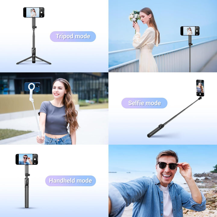 JJC Magnet Selfie Stick Stativ, 101,6 cm ausziehbares Handy Stativ mit Bluetooth Fernbedienung für i
