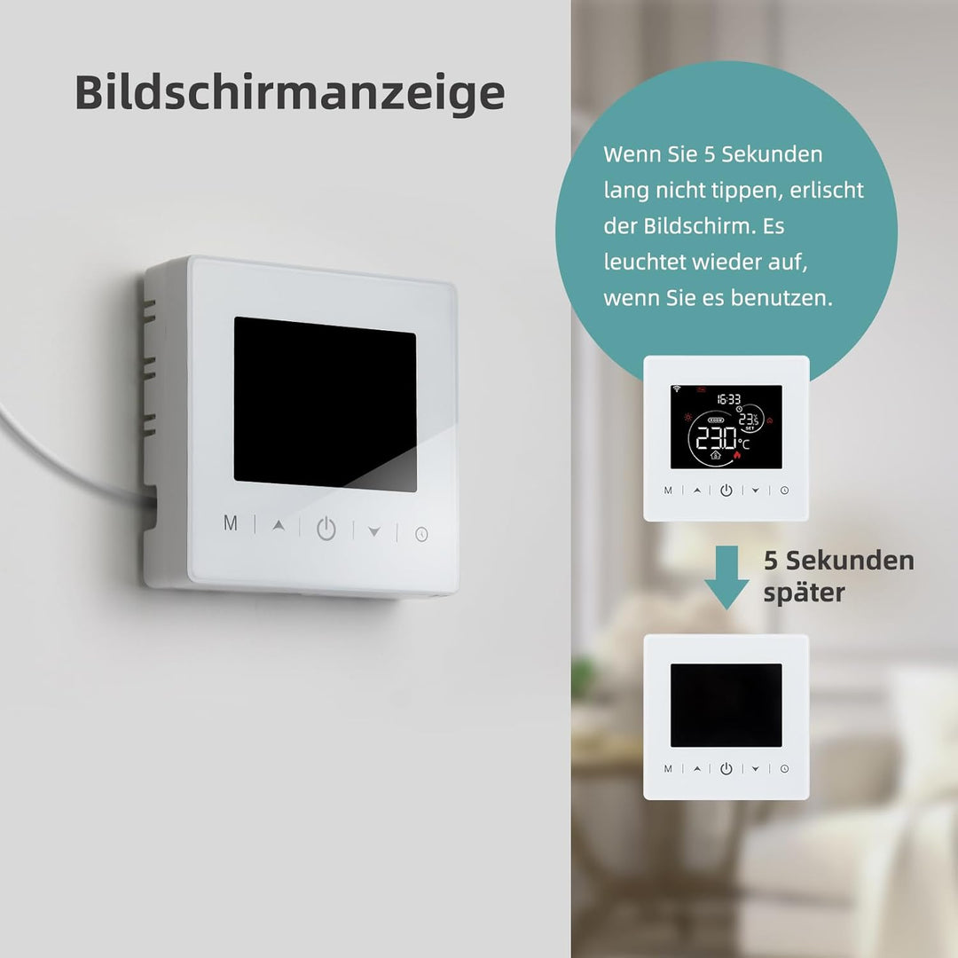 Beok WiFi Thermostat Für Gaskessel, Tuya Smart Raumthermostat Thermostate Heizung Digital LCD-Anzeig