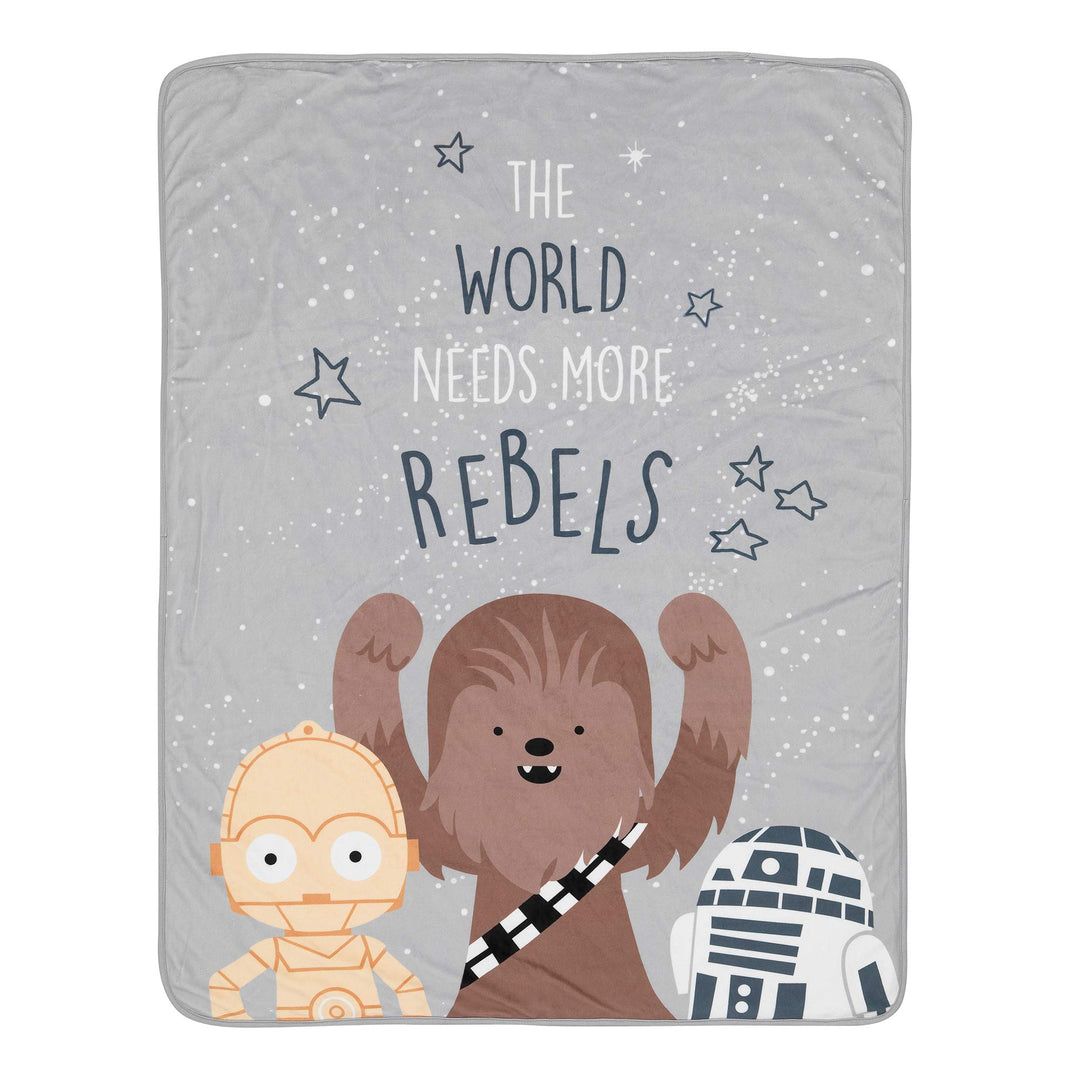 Lambs & Ivy Star Wars Rebels R2D2/C-3PO/Chewbacca weiche Sherpa Babydecke
