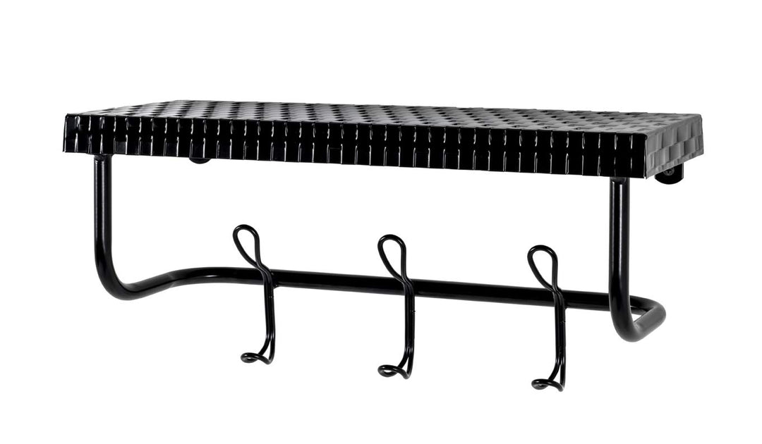 HAKU Möbel Wandgarderobe, Metall, schwarz, B 42 x T 16 x H 19 cm