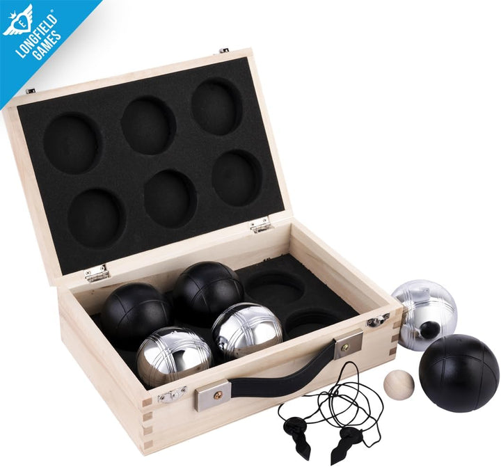 Weible Spiele 010208 - Boules-Set in Holzkiste, 6-teilig,