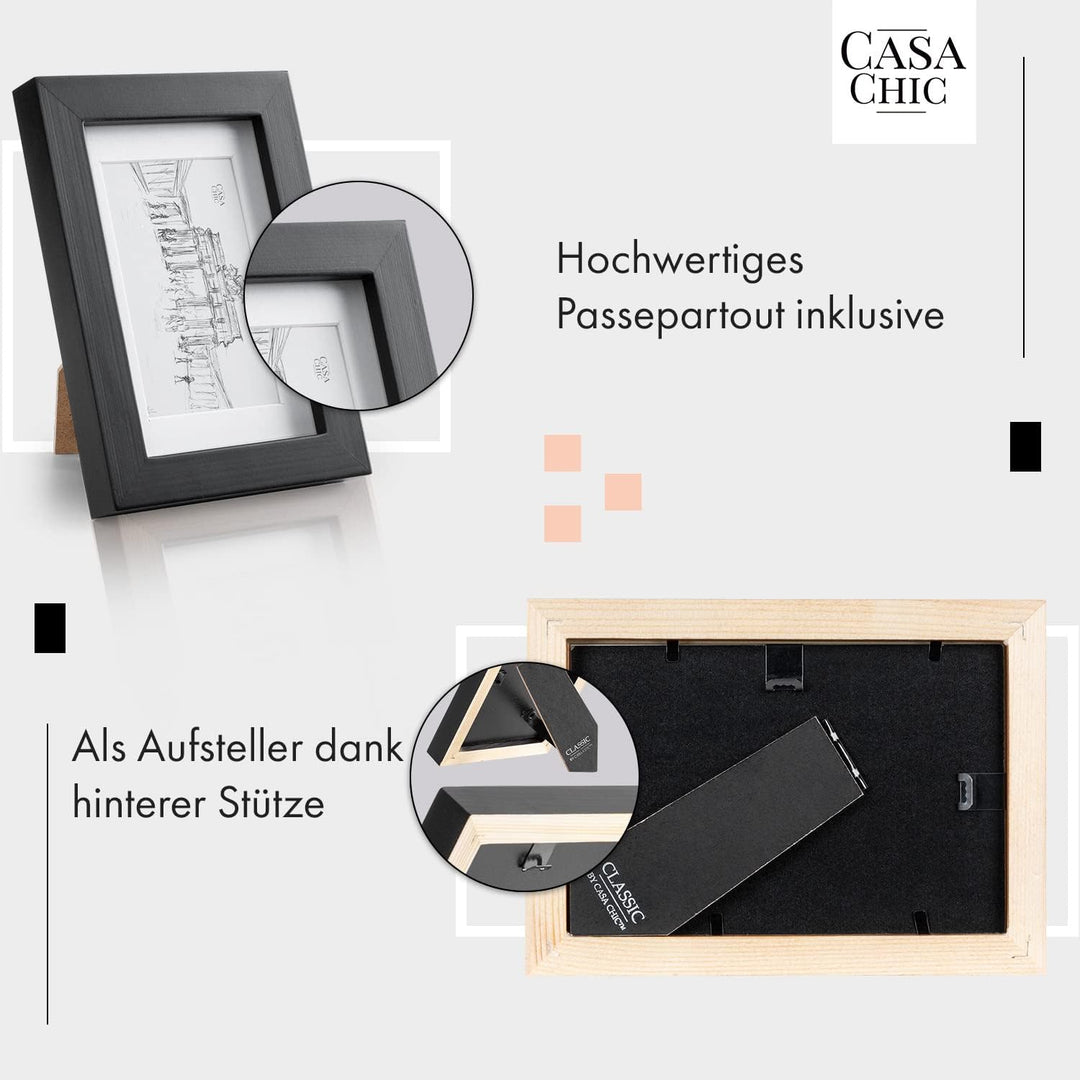 Casa Chic Bilderrahmen 7er-Set, Rechteckige Bilderrahmen für Kinderzeichnungen, Urkunden & Fotos, Ho