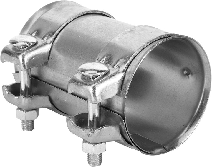 Keenso Auto Auspuffschelle, Universal Auto 76mm Edelstahl Auspuffschelle Auto Auspuff Doppelschelle