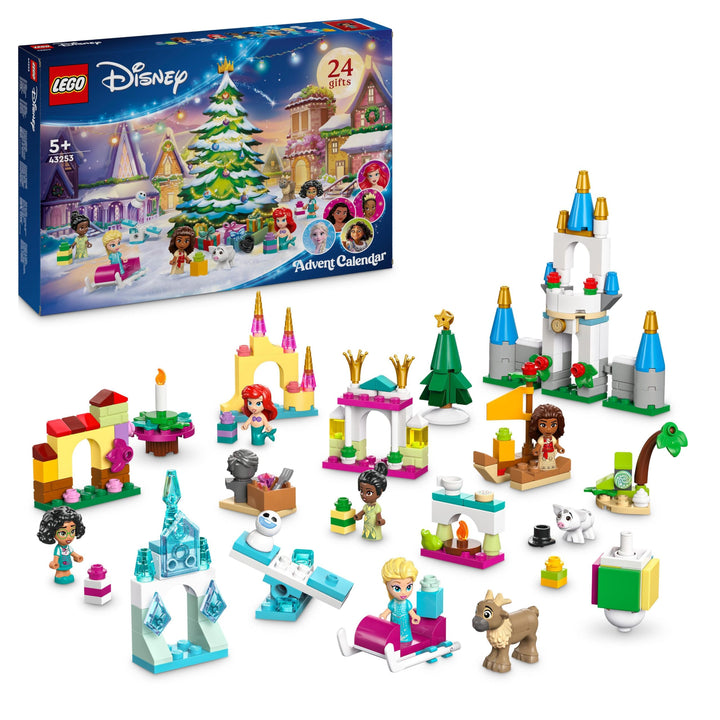 LEGO │ Disney Princess Adventskalender 2024, Bauspielzeug mit 5 Mikro-Spielfiguren, Adventsbauset fü