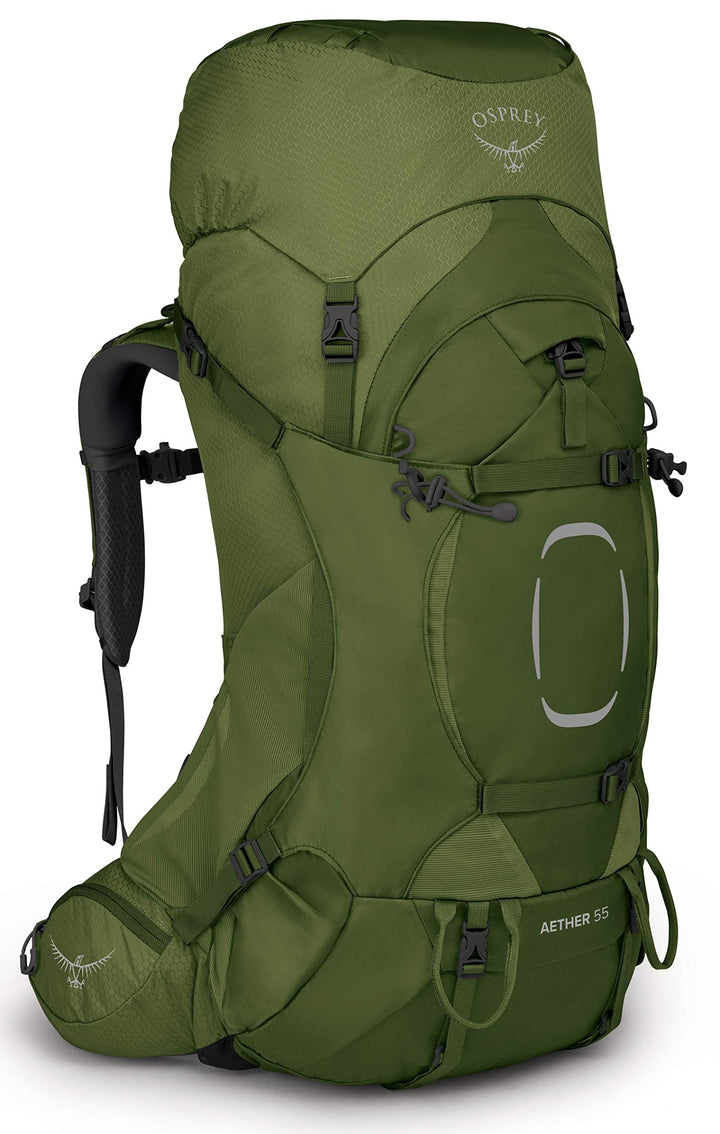 Osprey Aether 55 Trekkingrucksack für Männer Garlic Mustard Green L-XL, Garlic Mustard Green L-XL