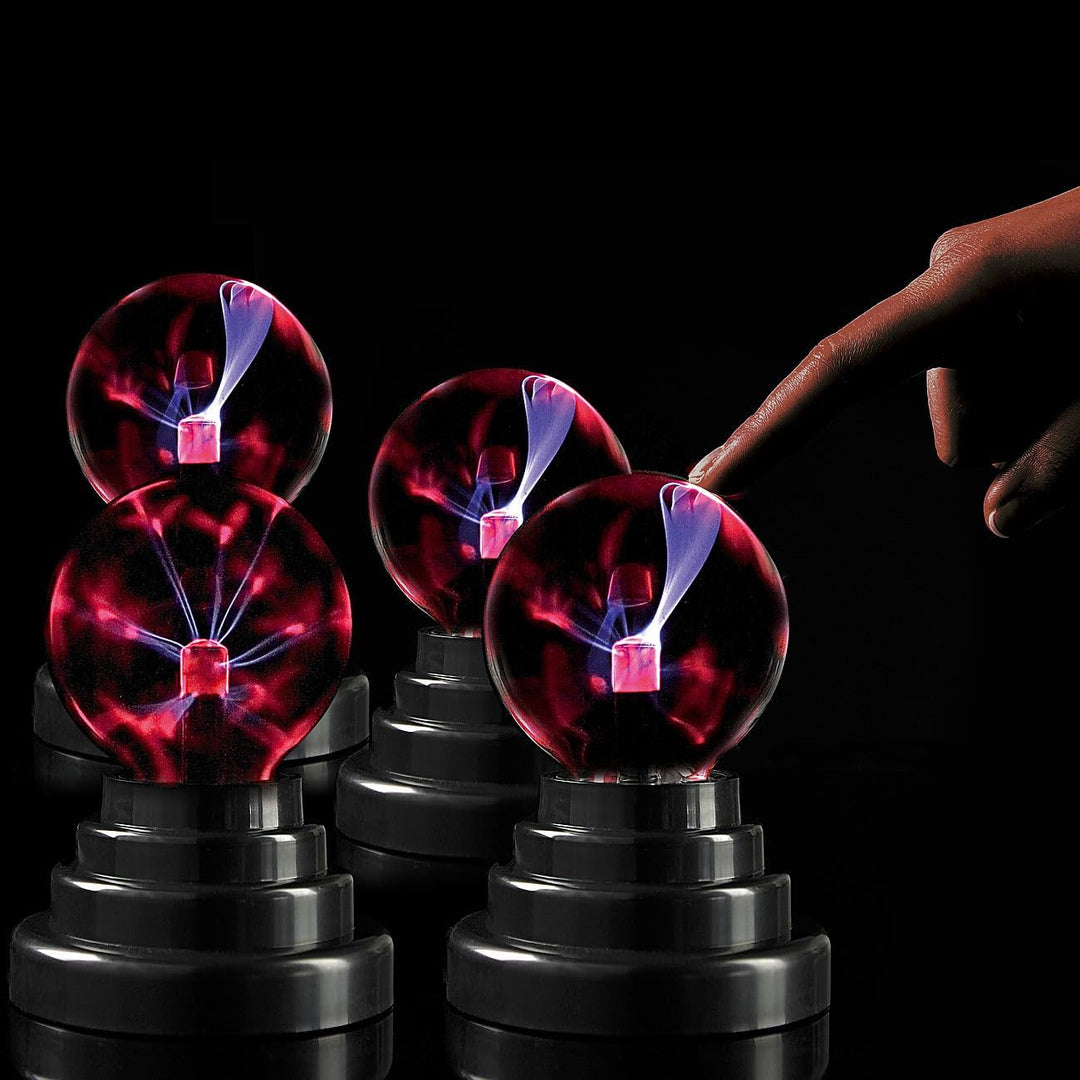 PEARL Plasma-Kugellampe: 4er-Set Mini-Plasmakugeln mit USB- und Batteriebetrieb, 14 cm hoch (Plasma