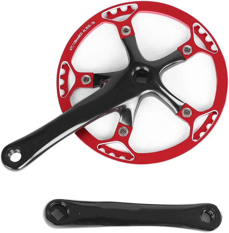 Tbest Kettenradgarnitur Fahrrad Kurbelgarnitur Singlespeed Crankset, Fahrrad Kurbel Cranket 170mm Mo