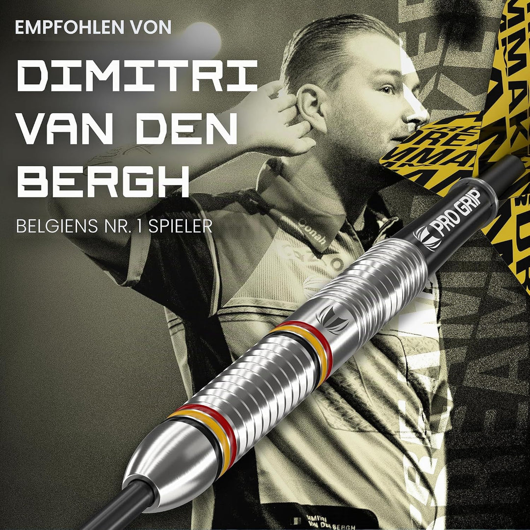 Target Darts Dimitri Van den Bergh 24G Tungsten Steeldart Set - 9 Pro Grip Shafts - 9 Pro Ultra Flig