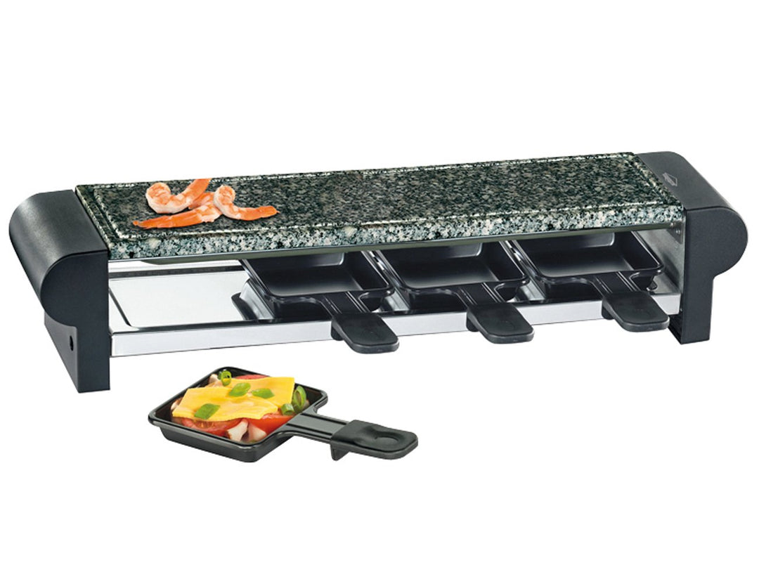 Küchenprofi Raclette HOT STONE QUATTRO, Raclette 4 Personen, Schwarz, Mit Steinplatte aus Granit, Ti