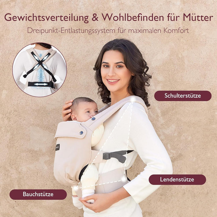 Momcozy Babytrage – Baby Carrier für Kleinkind (3-24 Monate) · Ohne Einsätze · Ergonomische M-Trage