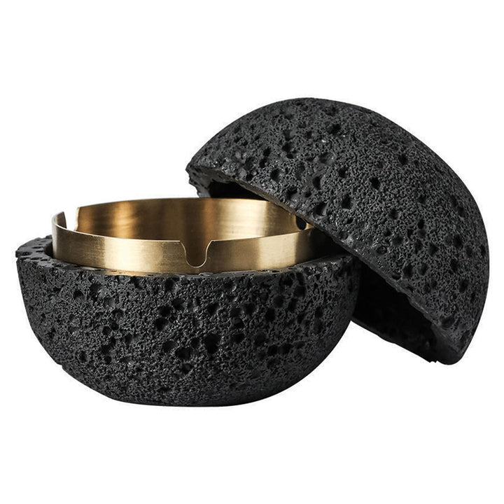 Mode-Mülleimer, Beton+Innenzylinder aus Metall Leicht zu Reinigen (Schwarz), Schwarz