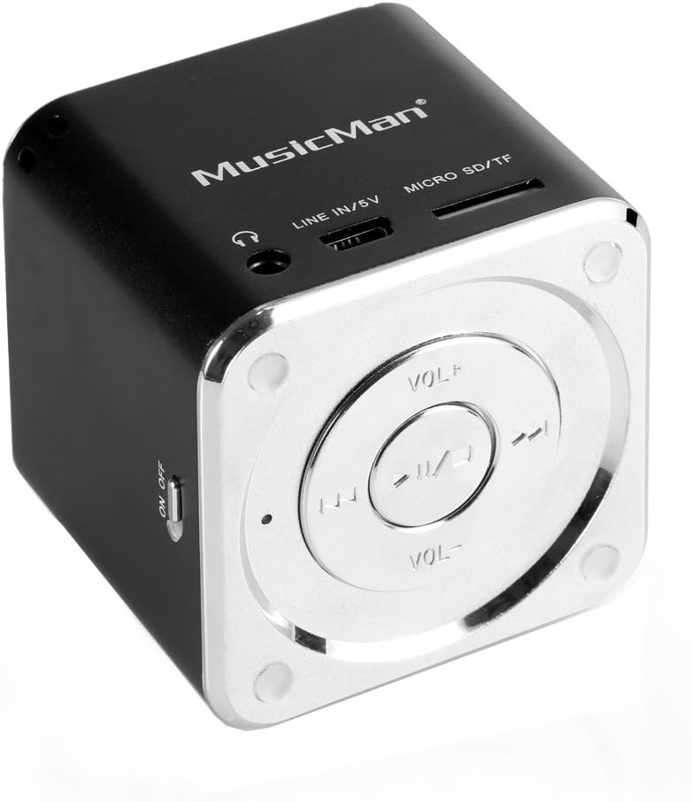 MusicMan TXX3527 Mini Soundstation (MP3 Player, Stereo Lautsprecher, Line In Funktion, SD/microSD Ka