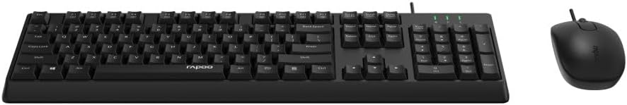 Rapoo NX1500 Tastatur Maus Set Kabelgebunden - Bequeme PC-Tastatur mit Kabel und 1000 DPI PC-Maus Be