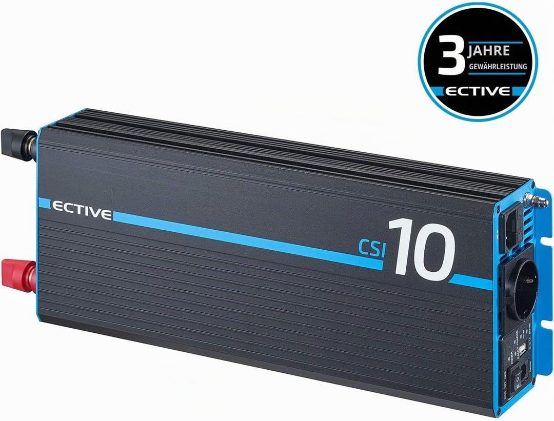 ECTIVE Reiner Sinus Wechselrichter CSI 10-1000W, 24V auf 230V, USB, USV Funktion, Überhitzungsschutz