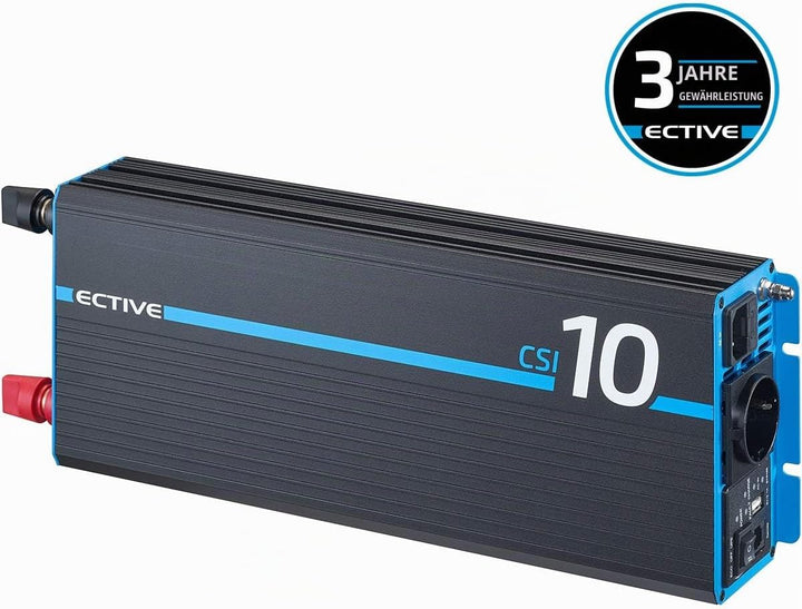 ECTIVE Reiner Sinus Wechselrichter CSI 10-1000W, 24V auf 230V, USB, USV Funktion, Überhitzungsschutz