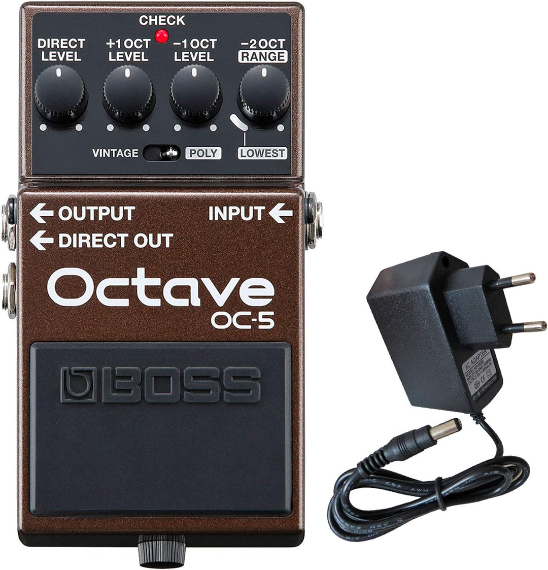 Boss OC-5 Oktave Pedal Effektgerät Octaver + keepdrum 9V Netzteil