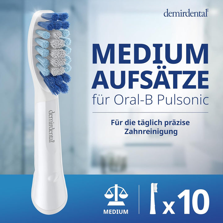 Aufsteckbürsten von demirdental für Oral-B Pulsonic Aufsteckbürsten, Medium Aufsteckbürsten, Ersatzb
