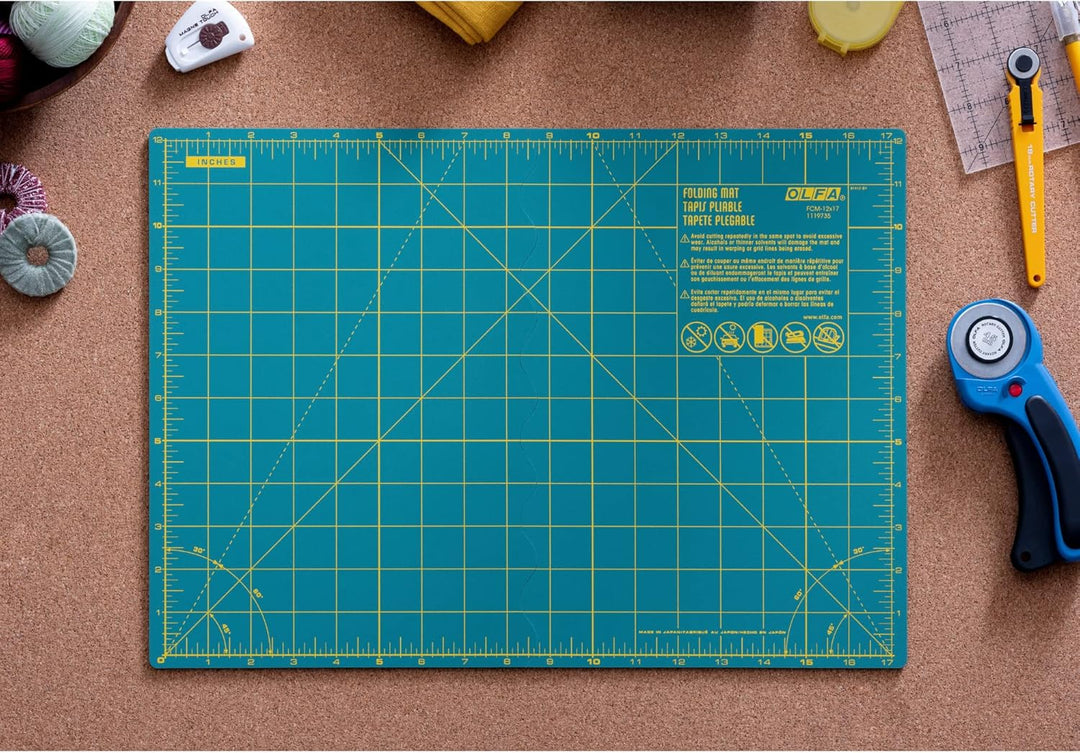 Olfa Schneidematte : Faltbare: A3, Vinyl, Grün, 44x61x1 cm, 44x61x1 cm