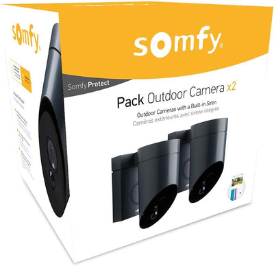 Somfy 1870472 - 2er-Pack Smart Home Aussenkamera grau | Überwachungskamera | Full HD-Kamera mit Nach