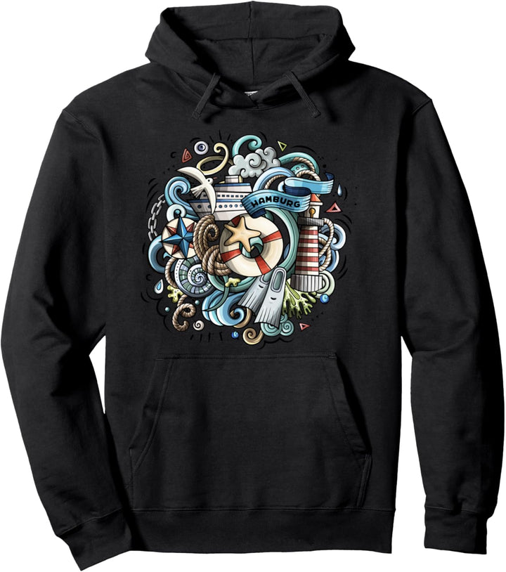 Hamburg Hafen Elbe Alster St.Pauli Seemann Souvenir Maritime Pullover Hoodie