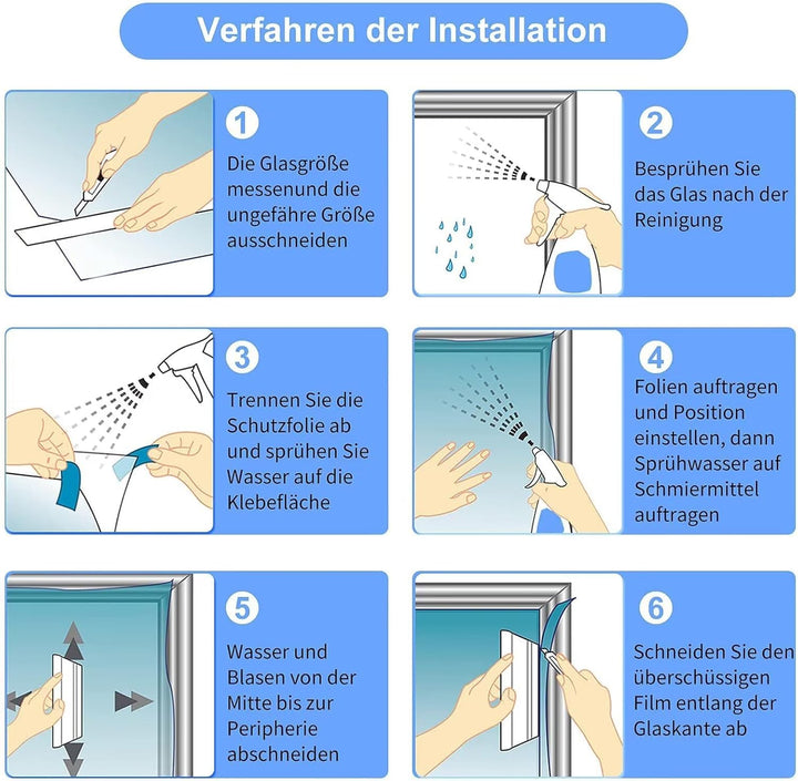 Cycbiki UV400 Schutz Spiegelfolie Fenster Sichtschutz 45 * 400cm reflektierende Selbsthaftend Sonnen